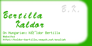 bertilla kaldor business card